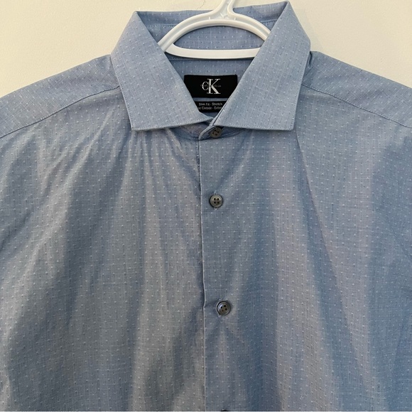👔 Calvin Klein Dress Shirt Slim Fit Stretch Extensible - Picture 5 of 7